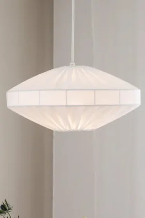 Economico PR Home Lampada a sospensione Edith, Ø 38 cm, cotone, bianco