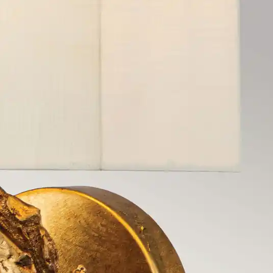Compra Oggi Stesso Swirl Grande applique con paralume in lino, finitura in lamina d‘oro