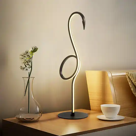 Lampada da tavolo LED Flamingo, nero, metallo, altezza 50 cm Prezzo Conveniente
