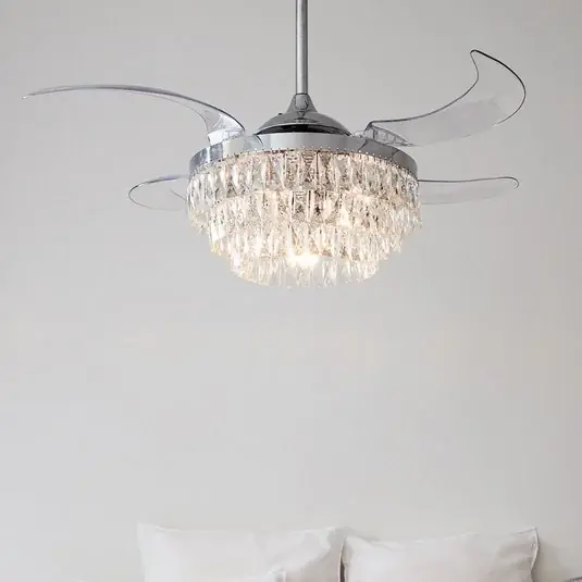 Ventilatore da soffitto Beacon con luce Fanaway Veil cromo silenzioso Prezzo Ridotto