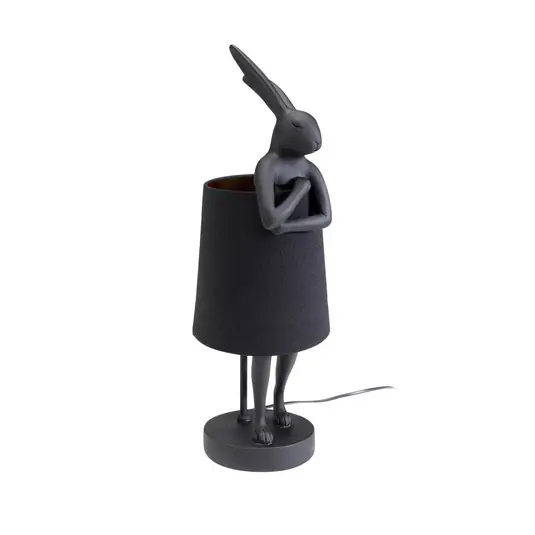 Quantità Limitata Lampada da tavolo KARE Animal Rabbit, tessuto, nero, 50 cm, E14