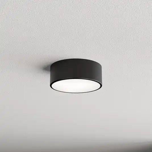 Plafoniere Cleo, Ø 20 cm, IP54, nero, metallo, E27 Consegna Rapida