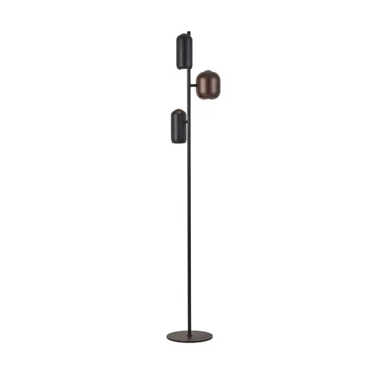 Lampada da terra Jane, altezza 147 cm, nero/marrone/verde, a 3 luci. Miglior Prezzo