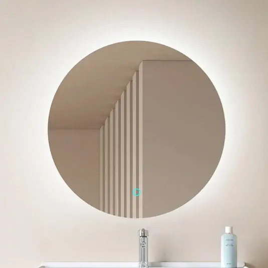 Prezzo Conveniente Lucande LED specchio Celestiel, rotondo, riscaldabile, CCT, Ø 60 cm