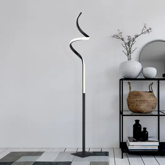 Ultima Occasione Lampada LED da pavimento Course, nero opaco, 3.000 K, altezza 145 cm