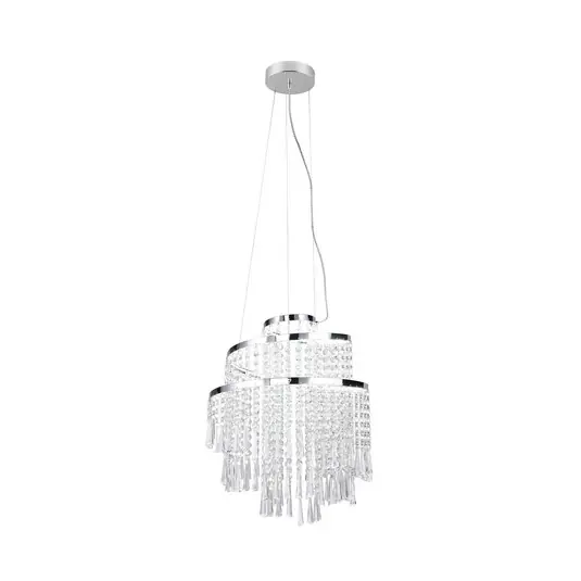 Lampada a sospensione Pomp LED, Ø 38 cm, cromo, acrilico/metallo, CCT Economico