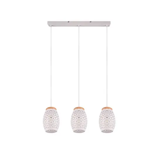 Lampada a sospensione Bidar, lunghezza 71 cm, bianco opaco, a 3 luci, Esclusivo