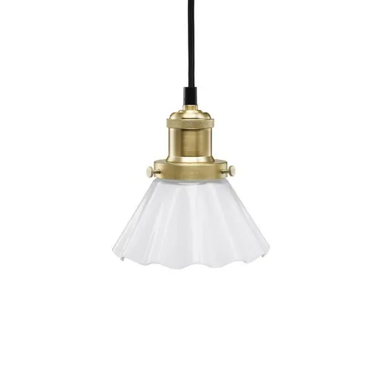 PR Home Lampada a sospensione August, opale, Ø 15 cm, vetro ondulato Vendita Finale