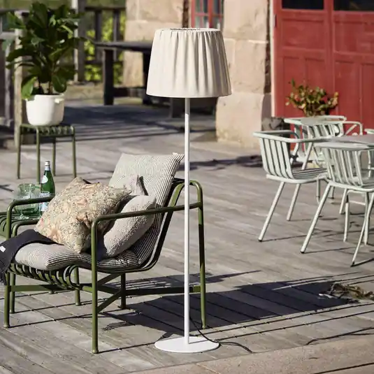 Offerta Speciale PR Home lampada da terra da esterno Agnar, bianco/beige, 140 cm