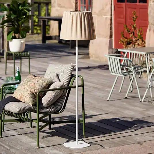 Quantità Limitata PR Home lampada da terra da esterno Agnar, bianco/marrone, 140 cm