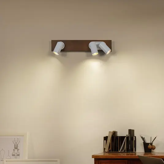Promo Stagionale LEDVANCE Faretto da soffitto Mercury GU10, a 3 luci, legno/bianco