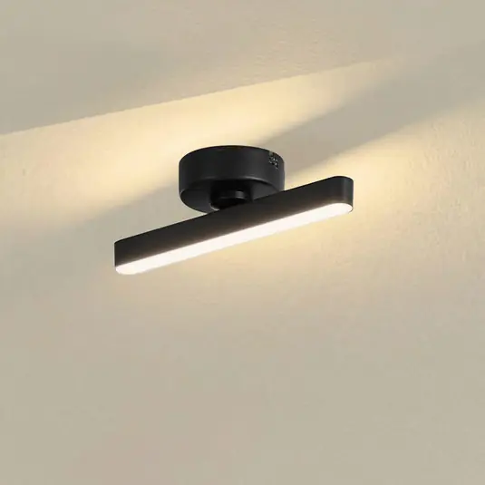 Lindby Plafoniera LED Eldrin, 1 luce, nero, barra luminosa Offerta Speciale