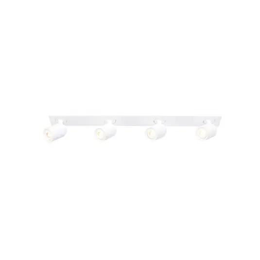 Faretto da soffitto Razza, bianco, lunghezza 82 cm, a 4 luci, metallo Prezzo Conveniente