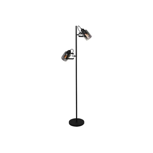 Compra Online Piantana Fumoso, a 2 luci, altezza 143 cm, nero/grigio fumo