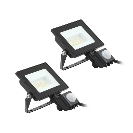 Prios Faretto da esterno a LED Maikel, sensore, 20 W, metallo, set da 2 Reso Gratuito