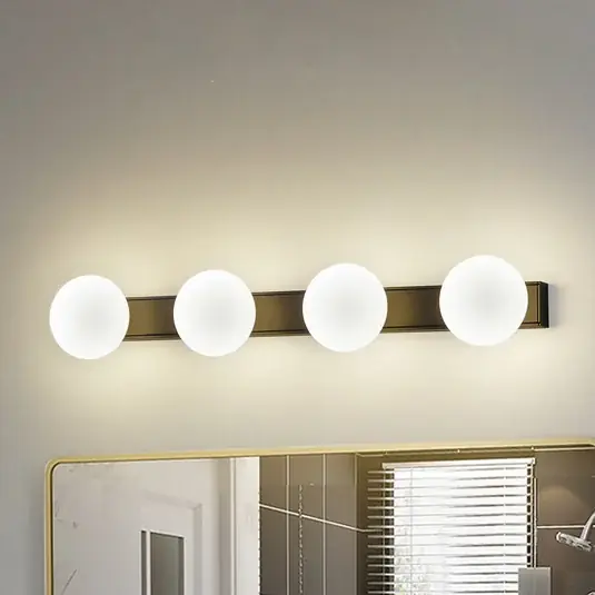 Reso Gratuito Lucande Applique LED per il bagno Myrra, nero, vetro, 60 cm, IP44