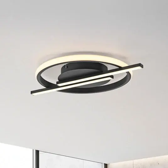 Prezzo Ridotto JUST LIGHT. Plafoniera Korsa LED, nera, Ø31cm, dimmerabile