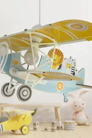 Lampada a sospensione Dalber Lion Plane, colorata, legno/plastica Reso Gratuito