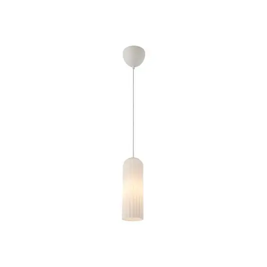 Di Tendenza Lampada a sospensione Miella, vetro rigato, satinato/bianco