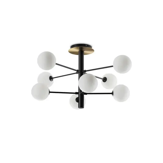 Offerta Del Giorno Ideal Lux Cosmopolitan plafoniera in metallo nero vetro 8flg.