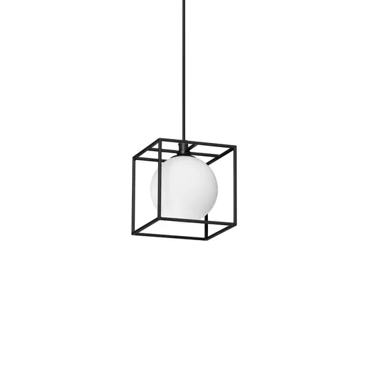 Ideal Lux Lingotto lampada a sospensione, 1 luce, nero, vetro opalino Nuovo Arrivo