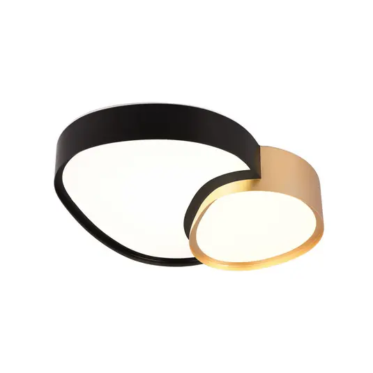 Plafoniera Rise, nero-oro, 43 x 36 cm, CCT, dimmerabile Esclusivo