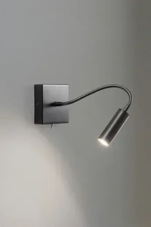 Popolare Applique Ojos, antracite, lampada da lettura, regolabile, 33 cm, G9