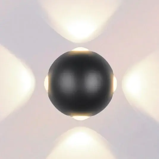 Solo Oggi Applique da esterno a LED Avisio, nero, a 4 luci, semicircolare