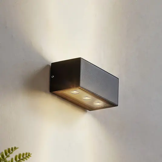Solo Oggi Lucande Applique da esterni LED Selim, lunghezza 15,3 cm, nero