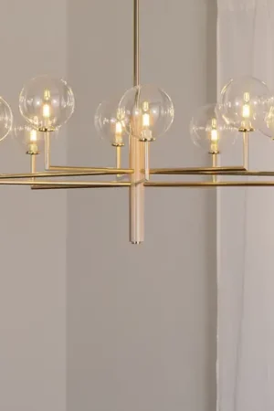 Economico Lampadario Feme, dorato, vetro, a 10 luci, G9