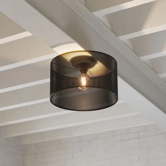 Ultima Occasione Plafoniera Manby, Ø 45 cm, nero, acciaio