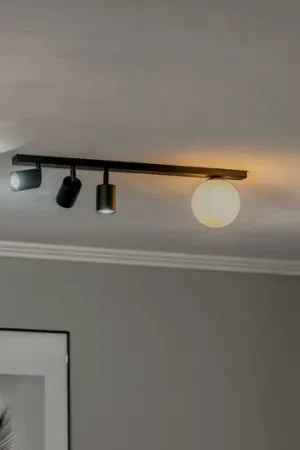 Faretto da soffitto Baster 4, acciaio, 4 luci, 3 faretti, sfera Acquista Ora