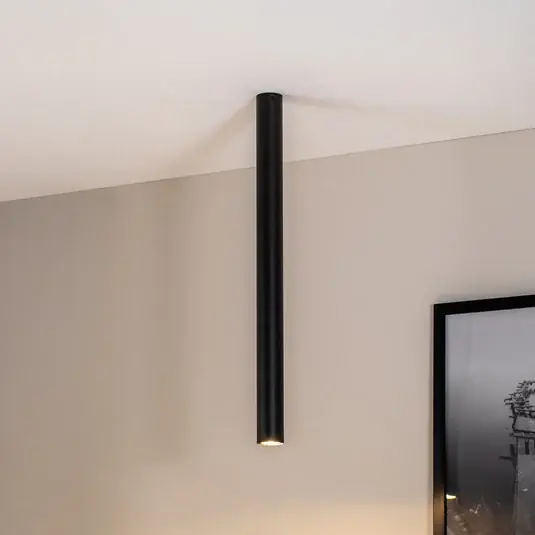 Compra Oggi Stesso Faretto da soffitto Tecno 1XXL, acciaio, GU10, altezza 80 cm, nero