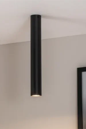 Ultime Pezzi Faretto da soffitto Tecno 1L, acciaio, GU10, altezza 45 cm, nero