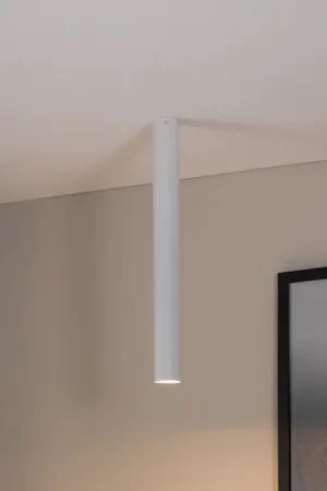 Faretto da soffitto Tecno 1XL, acciaio, GU10, altezza 60 cm, bianco Offerta Lampo