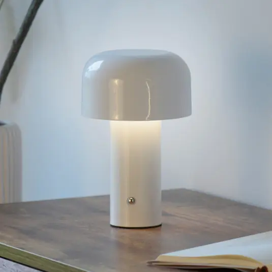 JUST LIGHT. Agnes Lampada da tavolo LED ricaricabile, bianco, ferro, CCT Compra Oggi Stesso