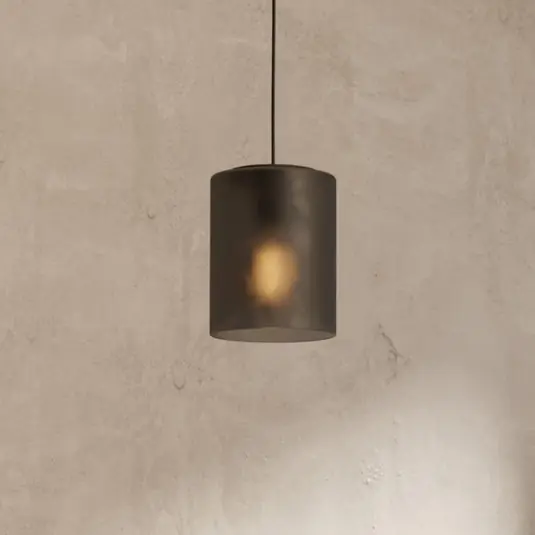 Vendita Finale Lampada a sospensione Colomera, Ø 15 cm, nero/grigio, vetro