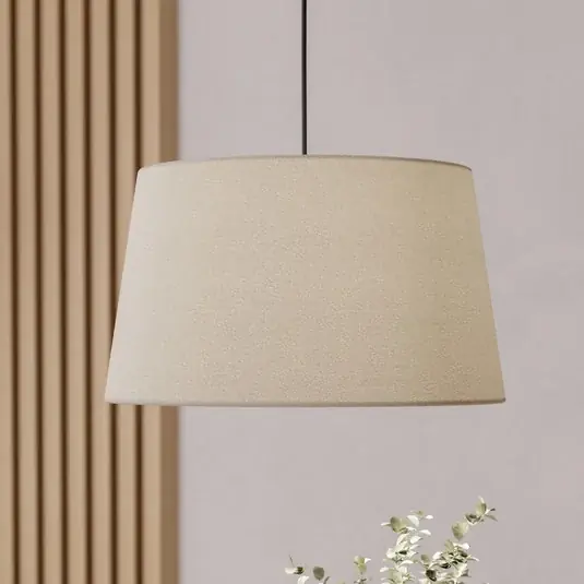 Lampada a sospensione Febres, Ø 35 cm, bianco e nero, tessuto Prezzo Di Fabbrica