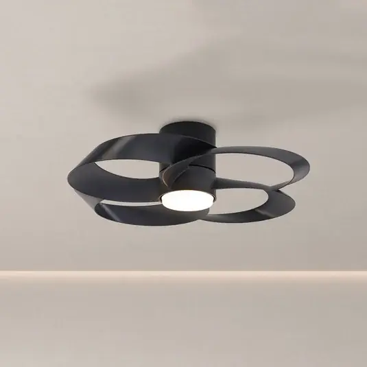 Ventilatore da soffitto LED Rose nero, motore a corrente continua, silenzioso, Compra Online