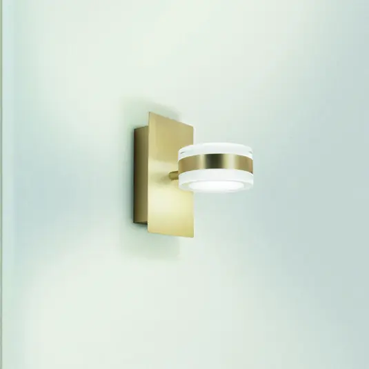 Applique a LED Dunk, ottone, a 2 luci, 3.000 K, metallo Esclusivo