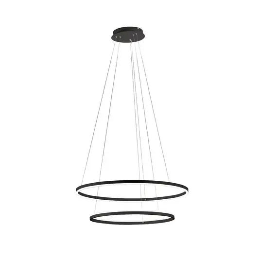Lampada LED a sospensione Giotto, Ø 80 cm, a 2 luci, nero Offerta