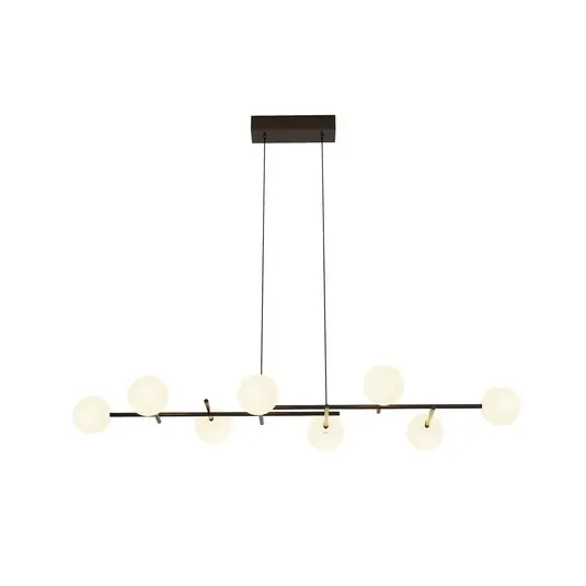 Lampada a sospensione per cantina, ferro, nero, vetro, bianco, a 8 luci Promozione Esclusiva