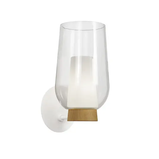 Ultimissimo Modello Applique Nora, bianco-trasparente, vetro, metallo