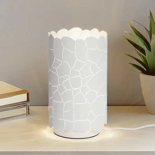 Lampada da tavolo Lindby Aralena, bianco, metallo, altezza 26,5 cm Promozione Esclusiva