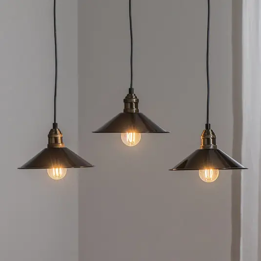 Prezzo Ridotto Lampada a sospensione Berceste 250-S1, nero, metallo a 3 luci lunga