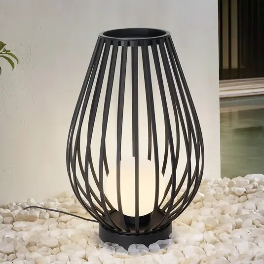 Lampada per terrazza Lucande Marrin, nero, metallo, Ø 46 cm Scelto Dai Clienti