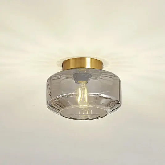 Esclusivo Lindby Plafoniera Hildur, grigio fumo, vetro, Ø 22 cm