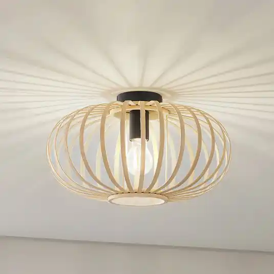 Lindby plafoniera Lielle, bambù naturale, Ø 38 cm Consegna Rapida