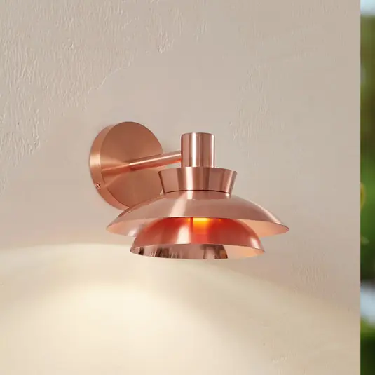 Sconto Lucande applique da esterno Thais, color rame, acciaio inox