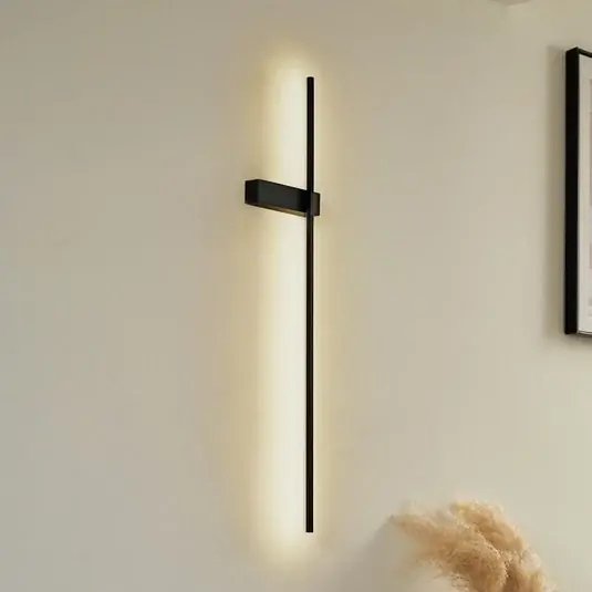 Professionale Applique a LED Lindby Natsumi, nera, alluminio, 90 cm